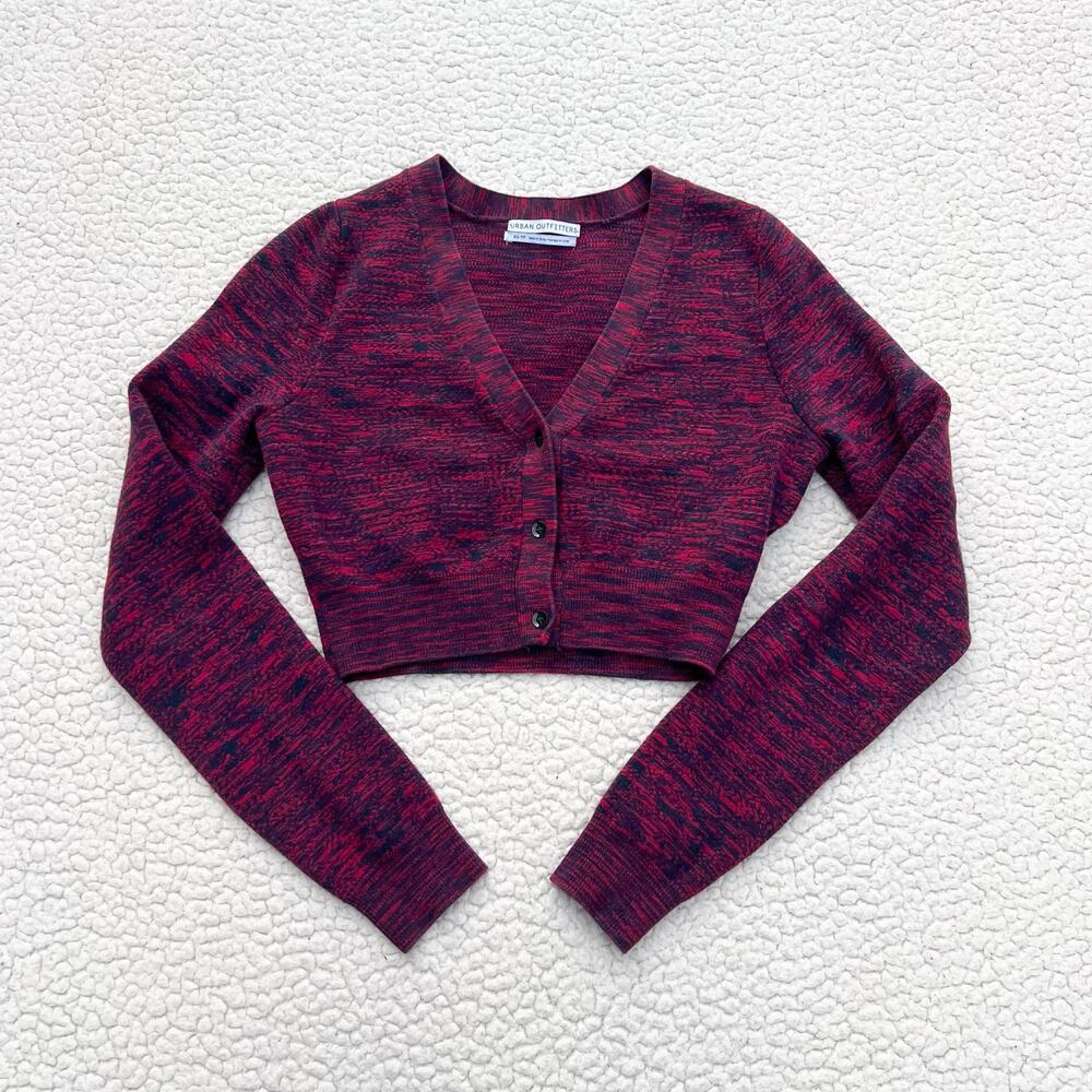 Urban Outfitters V-Neck Cropped Button-Front Cardigan